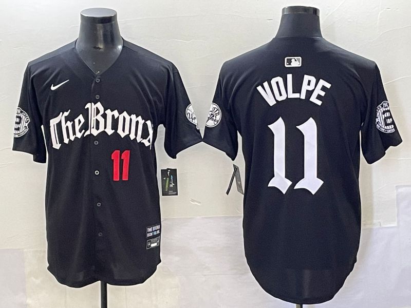 Men 2025 New York Yankees 11 Volpe Black Five generations Joint Name Nike MLB Jersey style 4